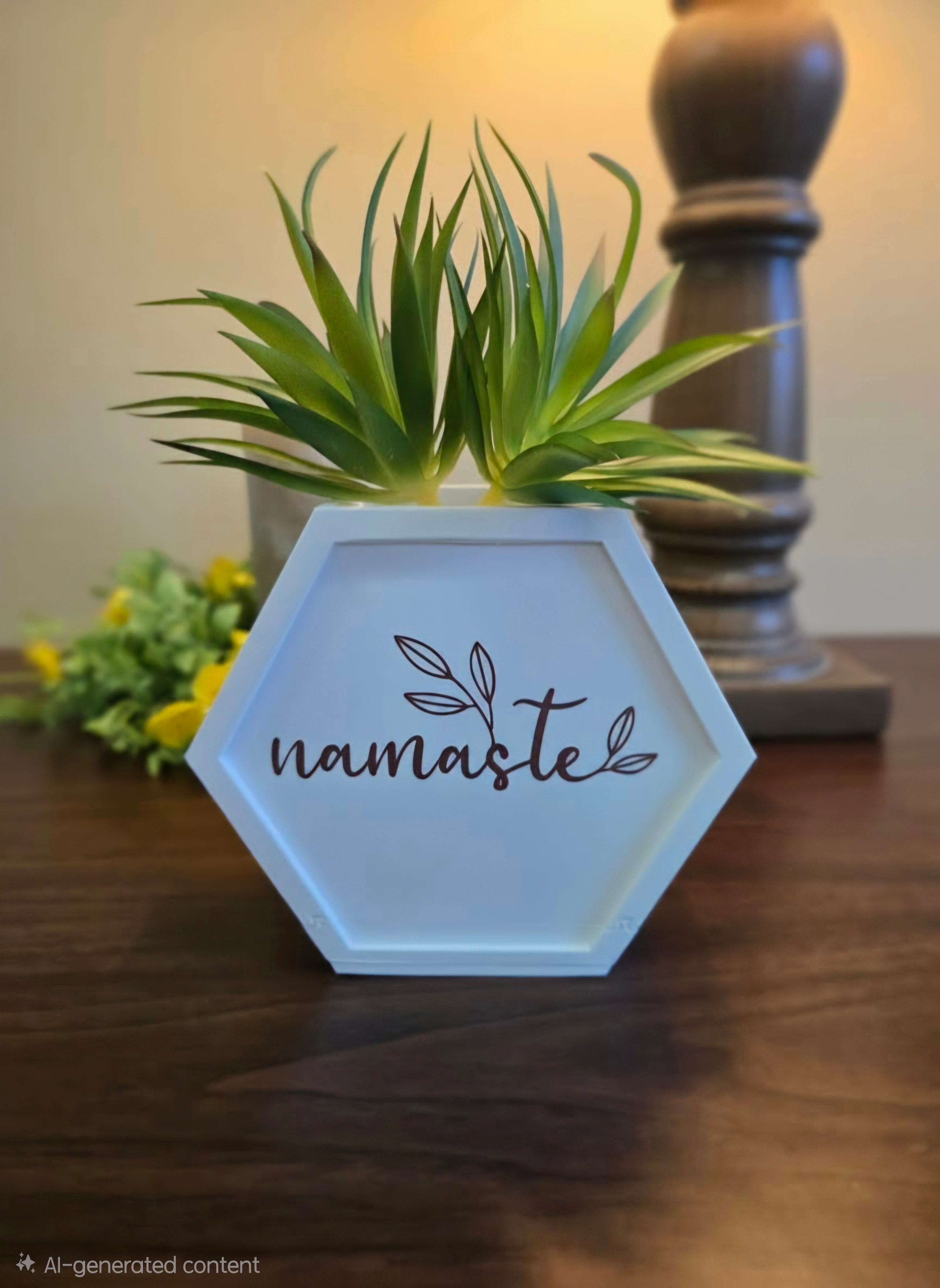 Minimalist Namaste Succulent Pot with Drip Tray