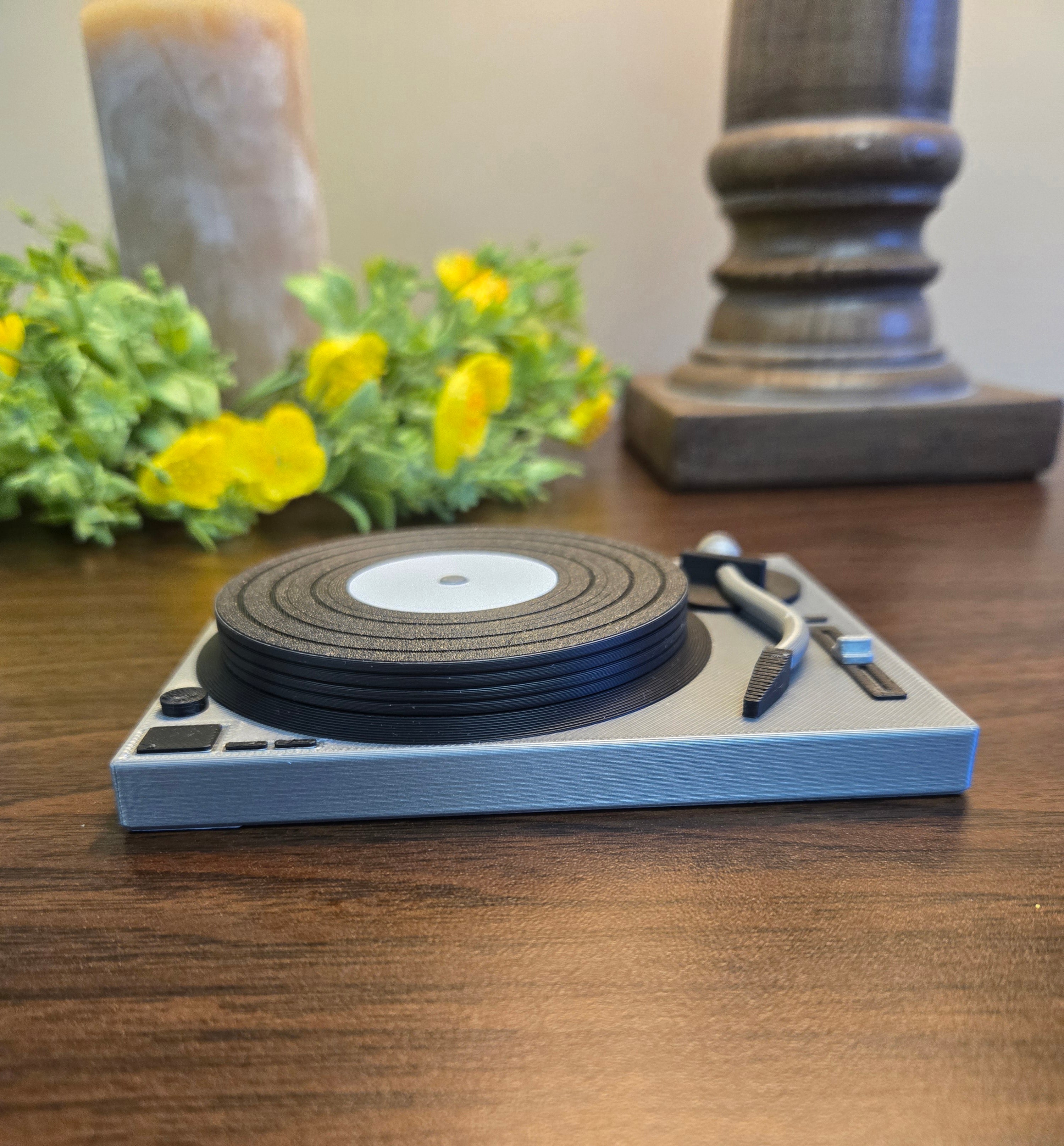 Retro Record Player Coaster Set
